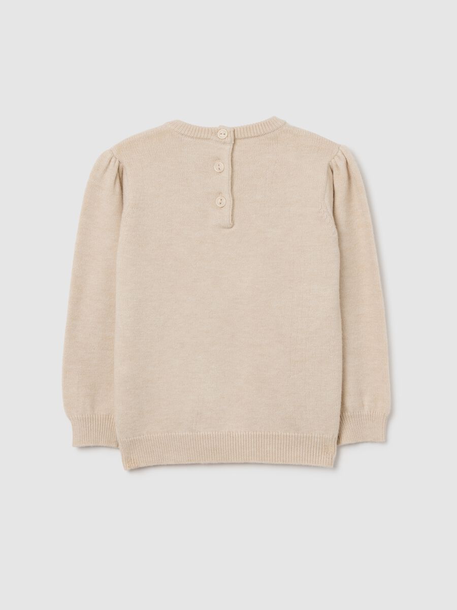 Beige jumper with jacquard knit heart_1