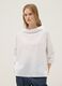 Maglia bianca in cotone elasticizzato con collo alto morbido_2