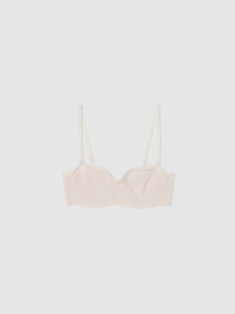Microfibre bandeau bra with gathering_4