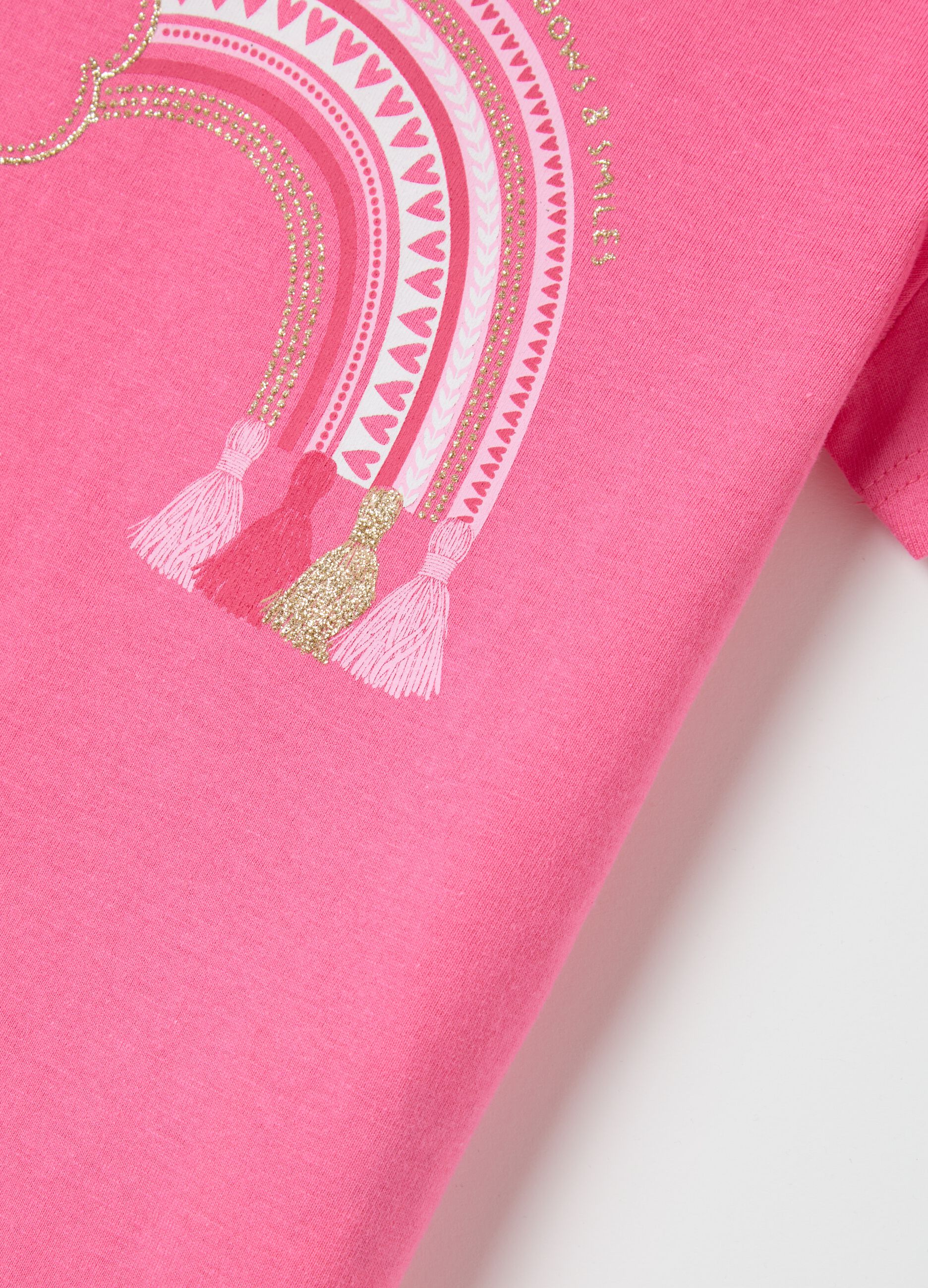 Pink T-shirt in cotton with print