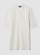 White cotton-blend kaftan_0