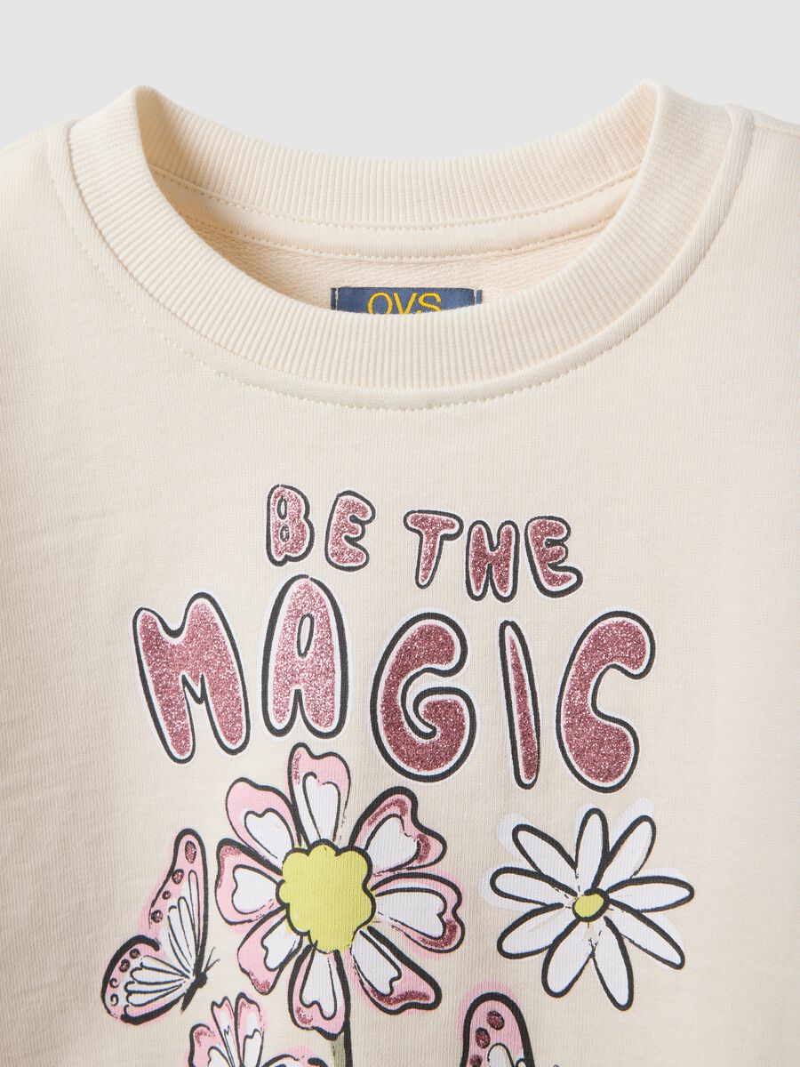 White pure cotton hoodie for girls regular fit with decorations_2