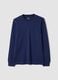 Blue pure cotton crew-neck T-shirt_0