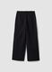 Black stretch-fabric parachute-fit trousers_6