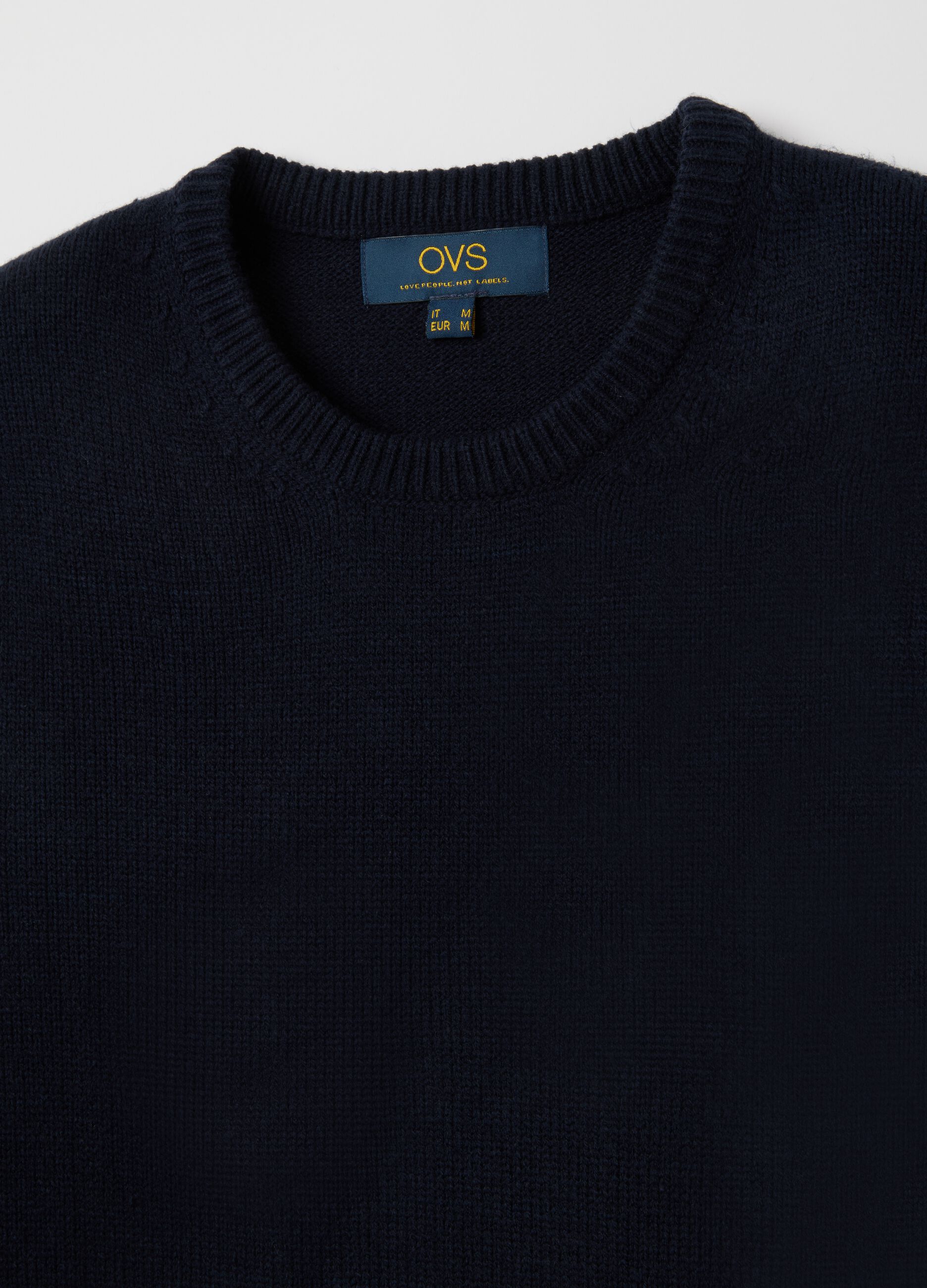 Regular fit blue crewneck sweater