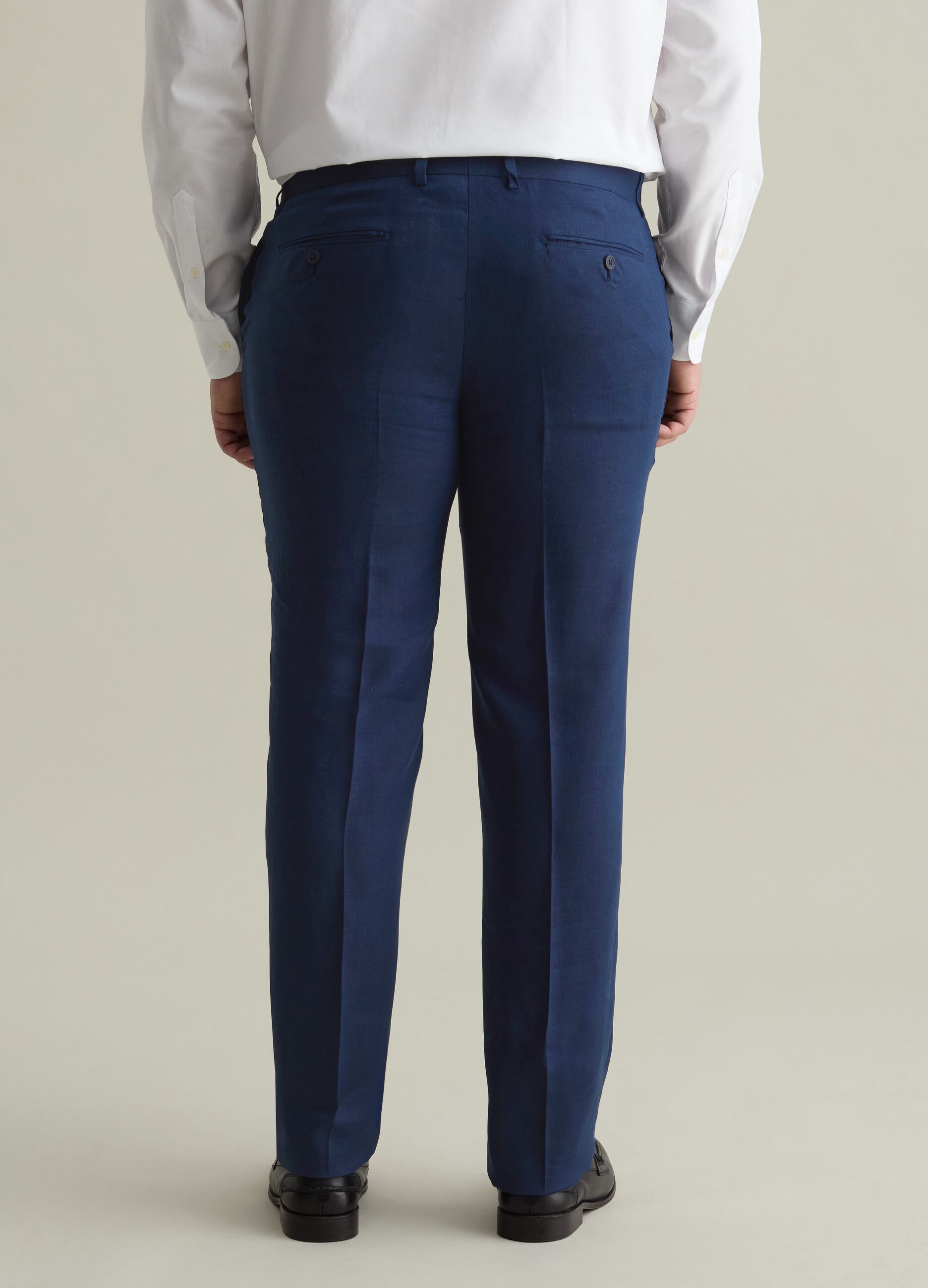 Pantaloni da uomo in lino blu regular fit