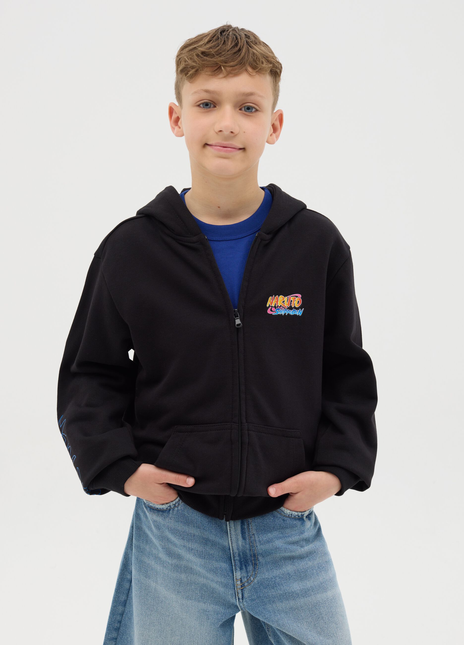Full-zip Hoodie with Naruto Print