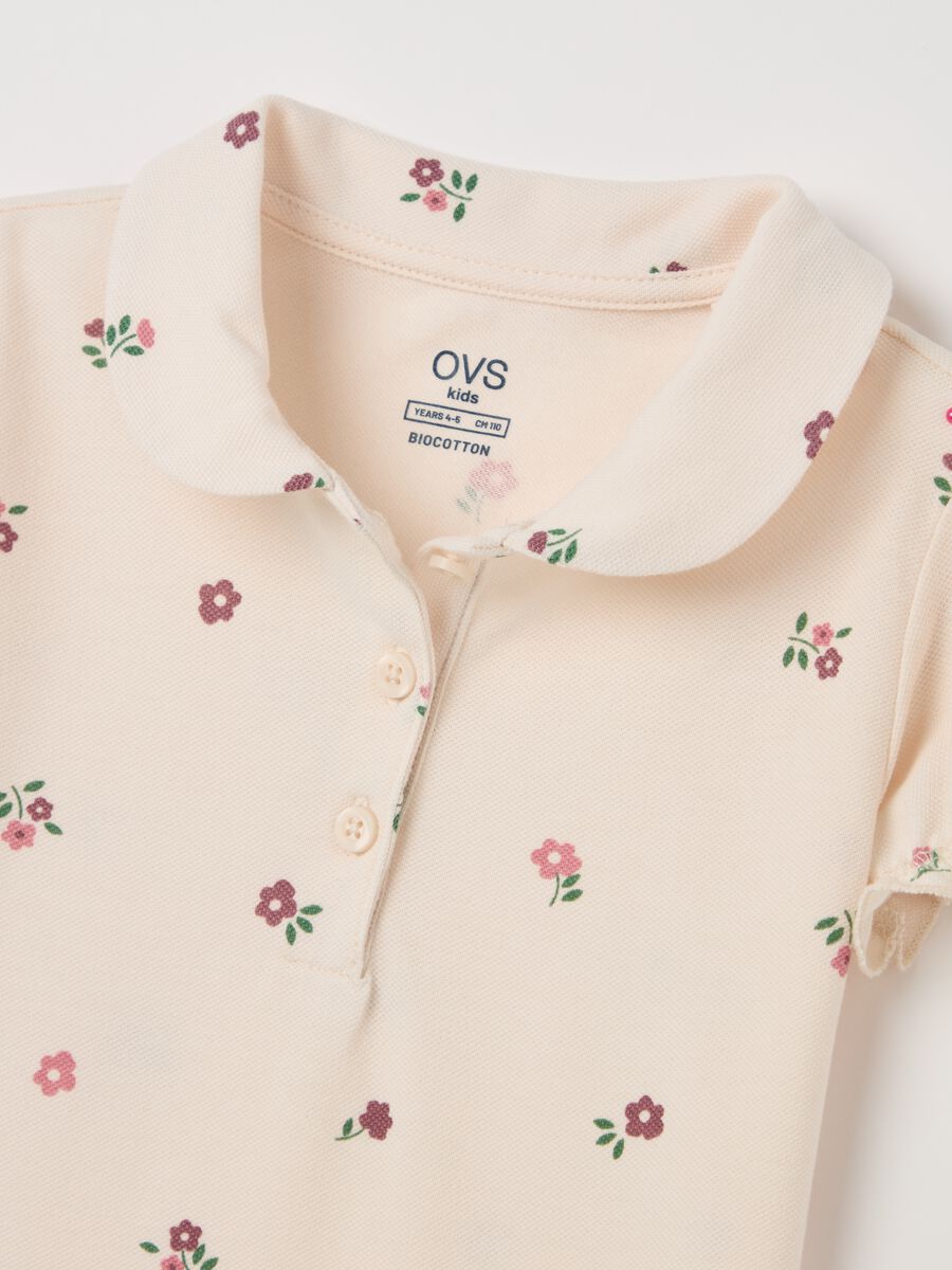 Organic cotton polo shirt with print_2