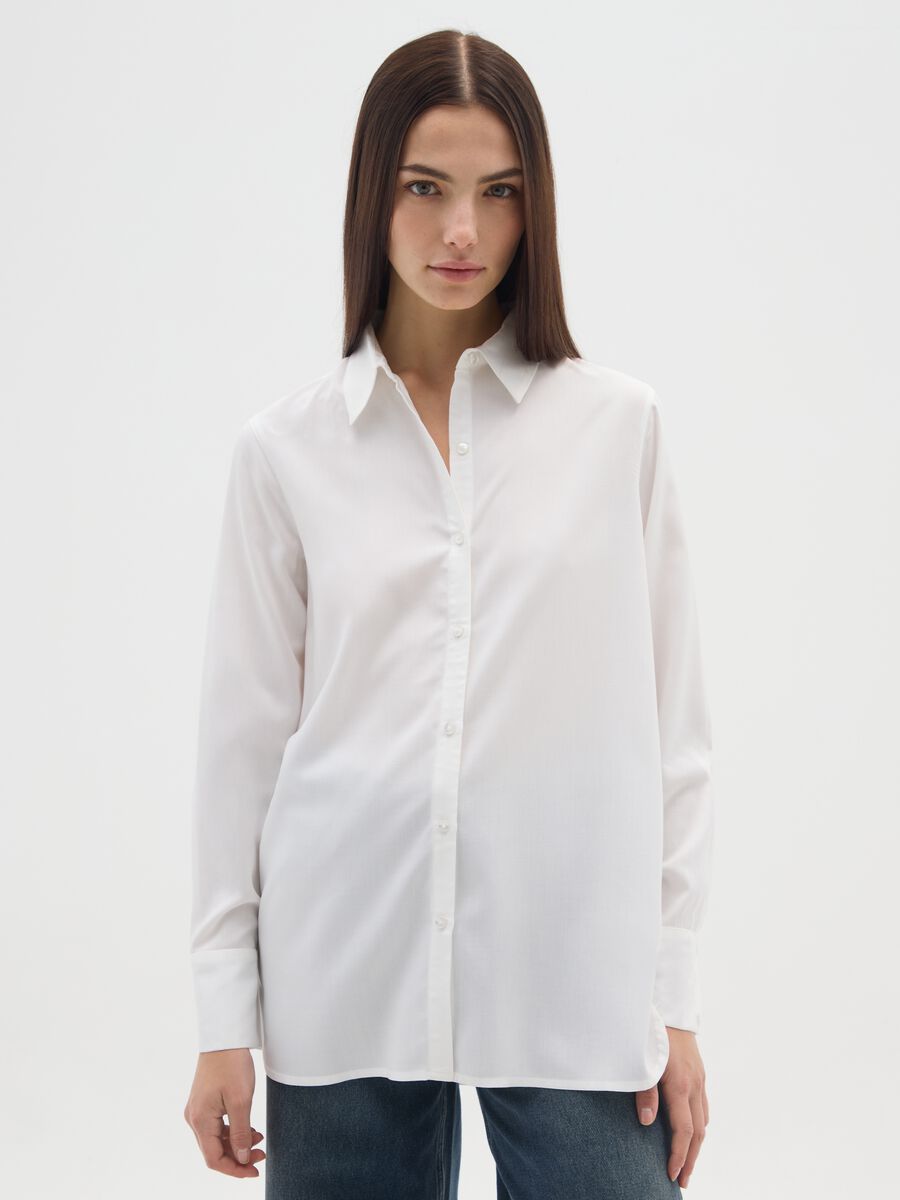 White Regular Fit Blouse_0