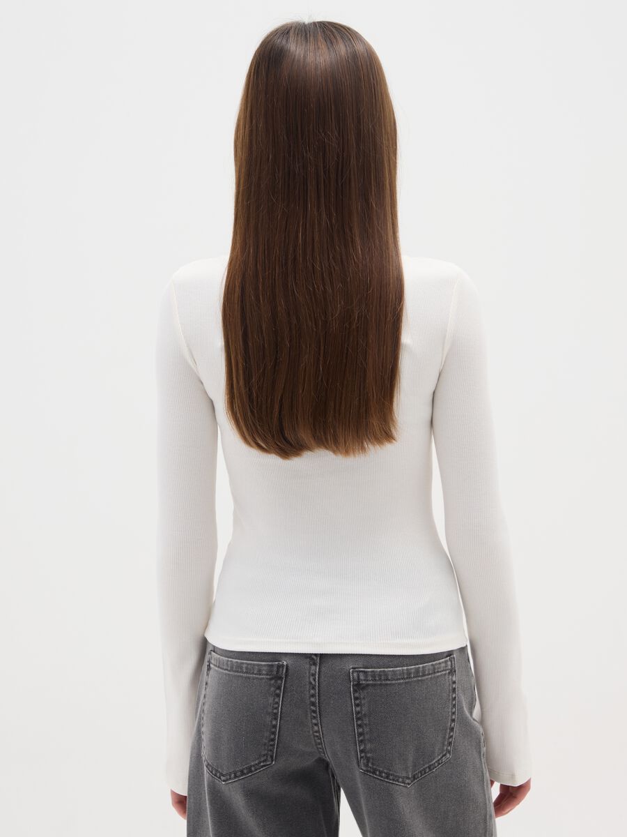 Maglia da ragazza in cotone elasticizzato beige regular fit_1