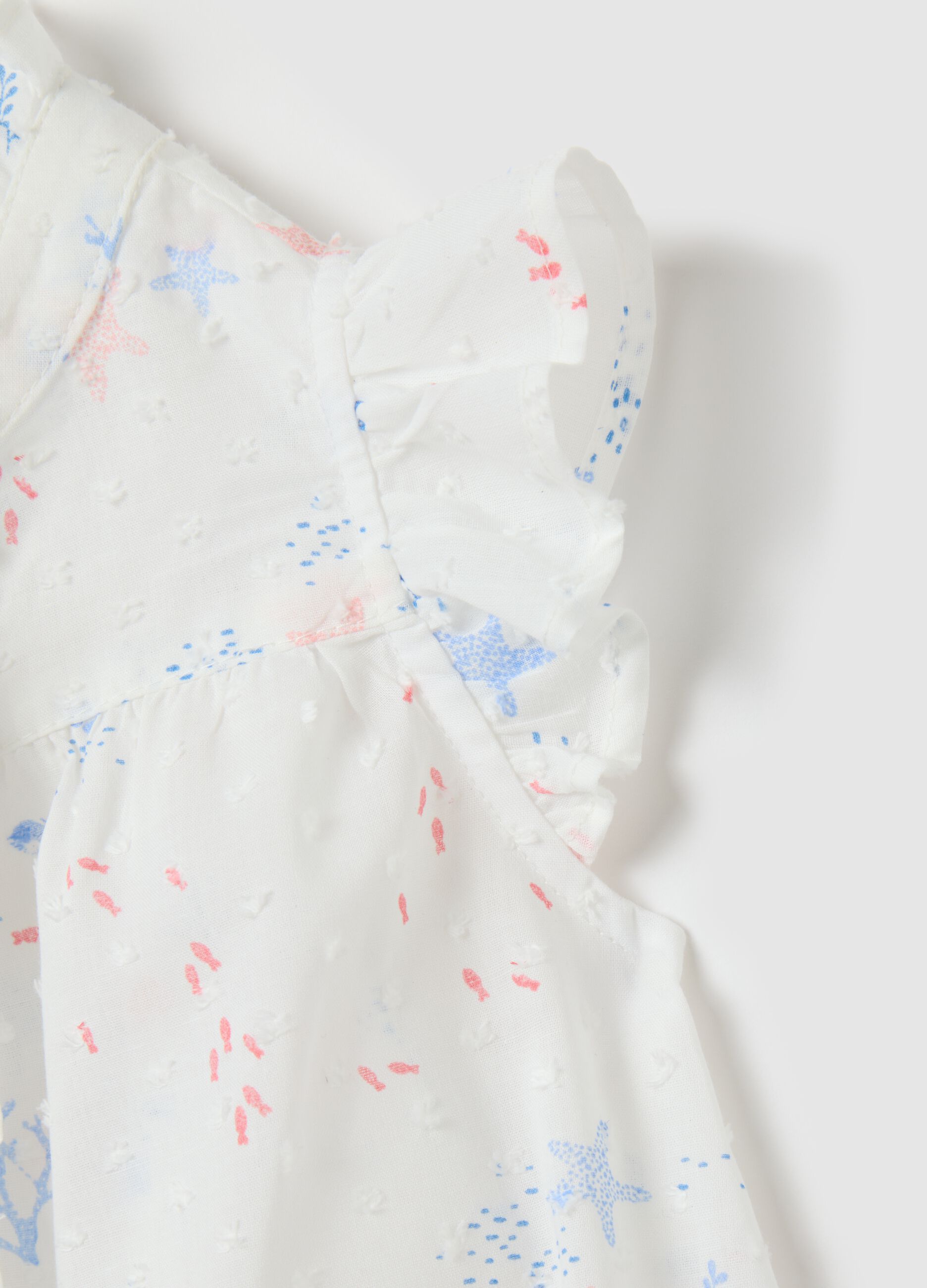 Multicolour cotton girls blouse with floral print and regular fit