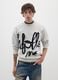 Grey regular fit jumper with lettering_0