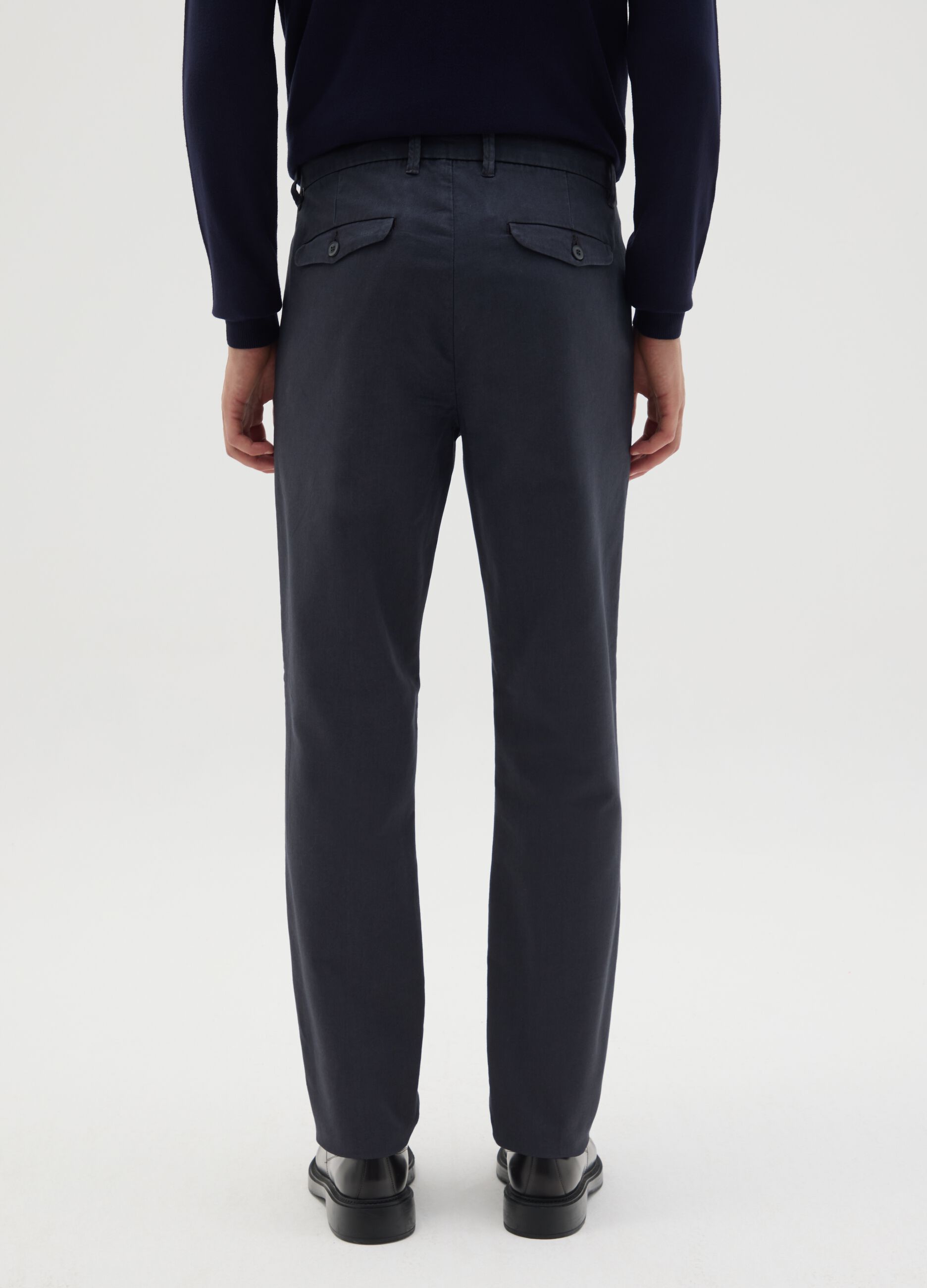 Blue slim fit cotton trousers