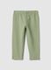 Girls' green stretch cotton slim fit leggings_0