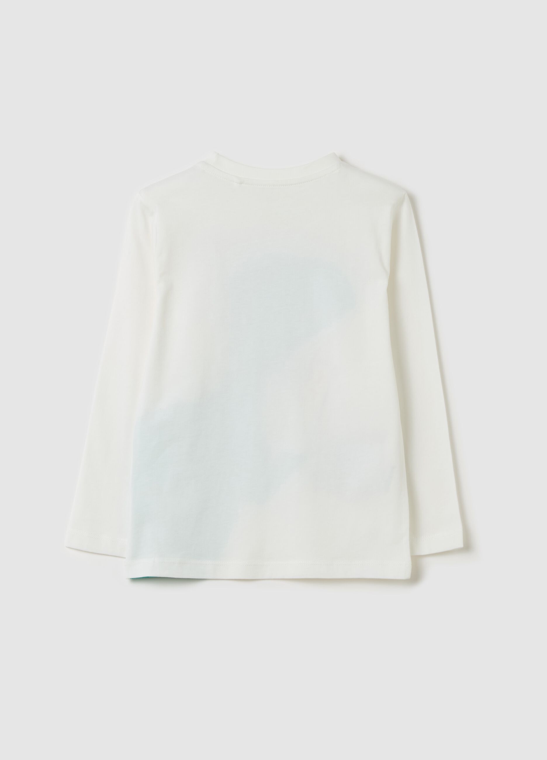 T-shirt with dinosaur print and long sleeves