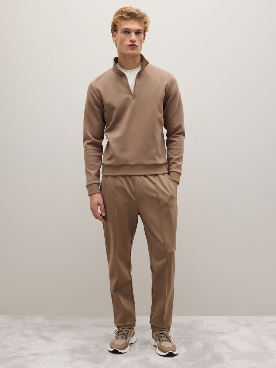 Brown Regular Fit Trousers_0