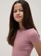 T-shirt rosa a maniche corte in cotone elasticizzato_0