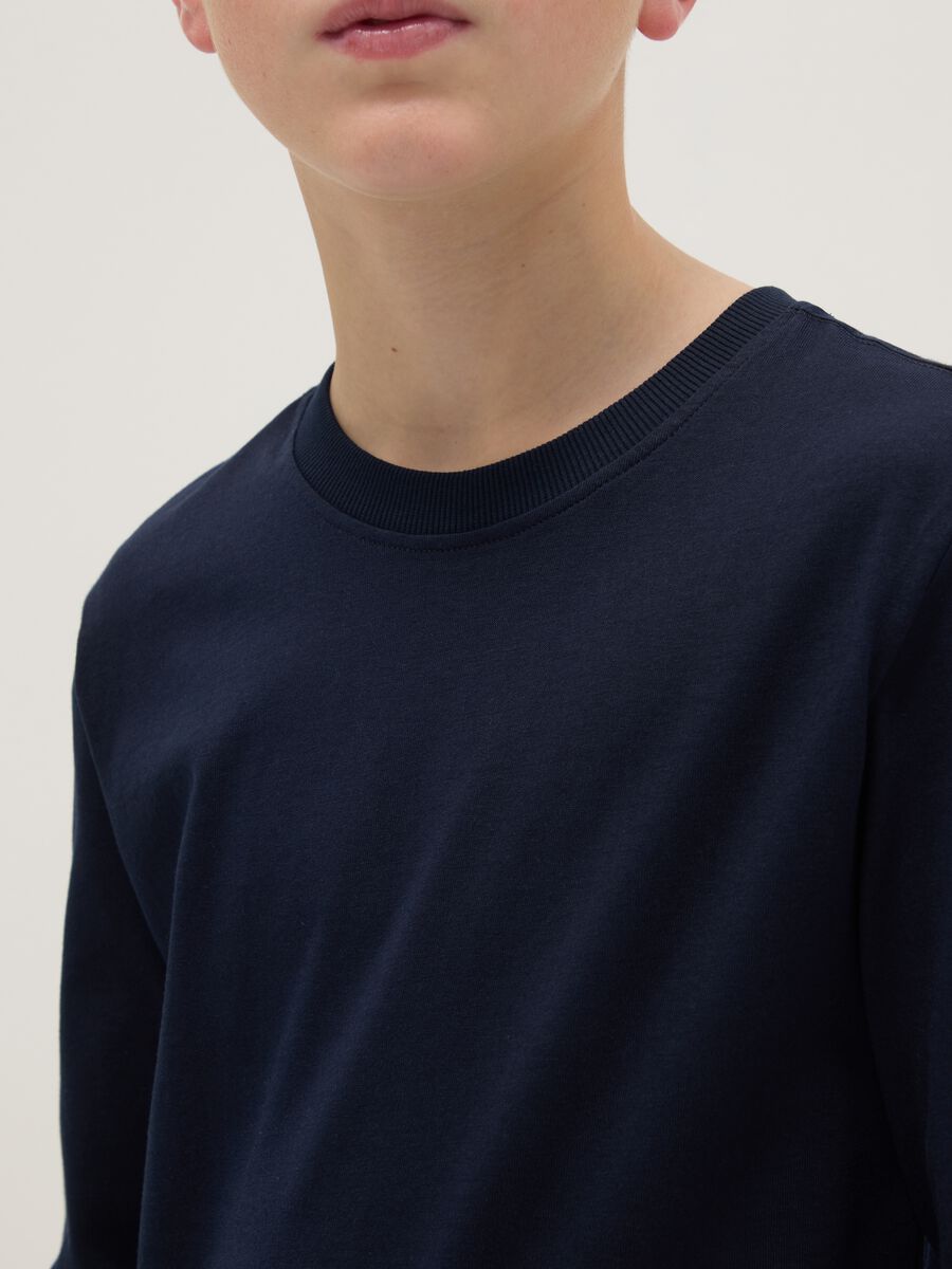 Blue pure cotton regular fit t-shirt for children_2