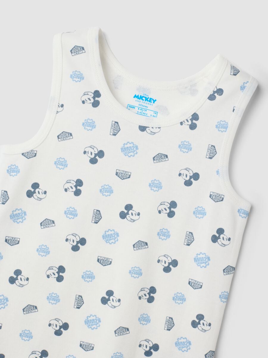 Bipack vogatori azzurro e bianco in puro cotone organico con stampa Mickey_2