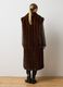 Brown long regular fit sleeveless jacket_3