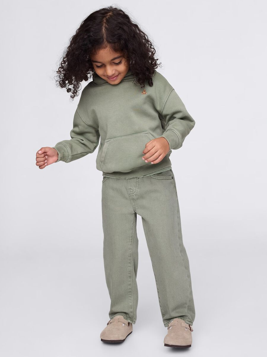 Green trousers in cotton and Lyocell with drawstring_0