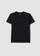 Boys&rsquo; black pure cotton regular fit T-shirt_0
