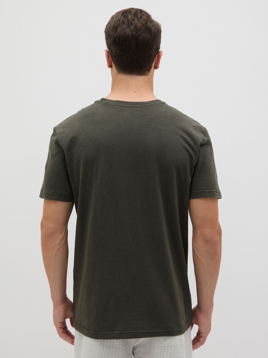 Men's green pure cotton t-shirt regular fit_3