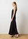 Long black satin dress regular fit_0