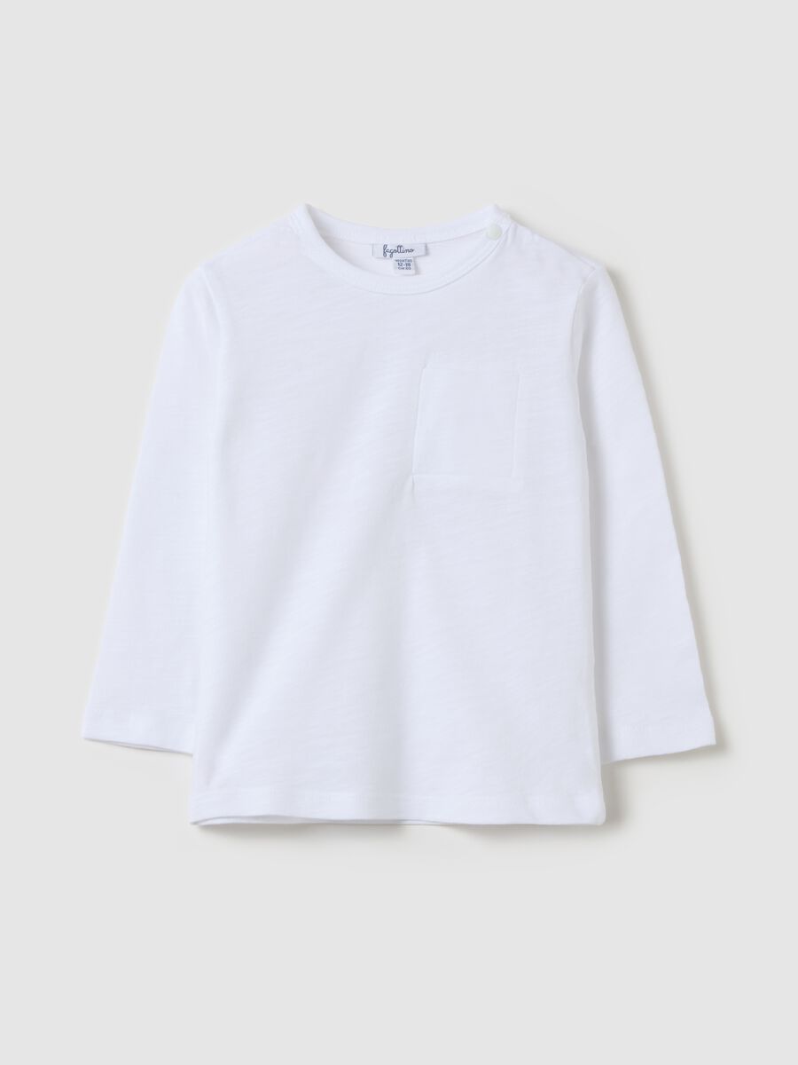 Cotton T-shirt with pocket and long sleeves_0