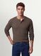 Brown honeycomb viscose-blend T-shirt, regular fit_1