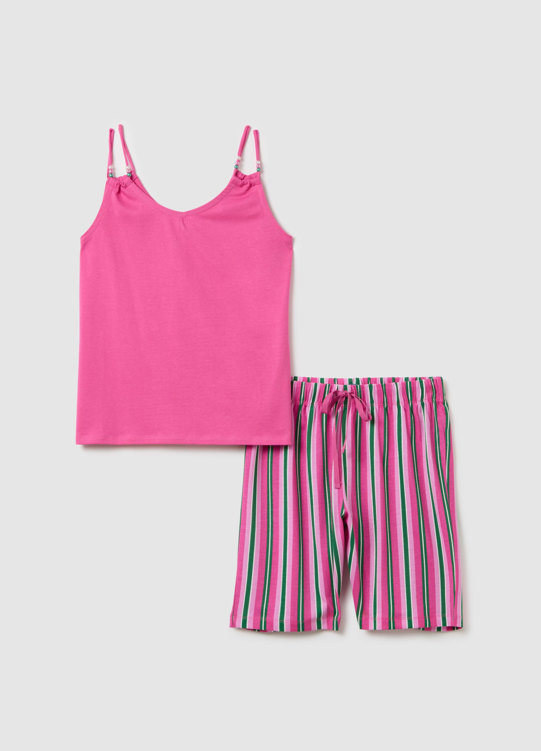 Pigiama estivo da donna in puro cotone multicolor