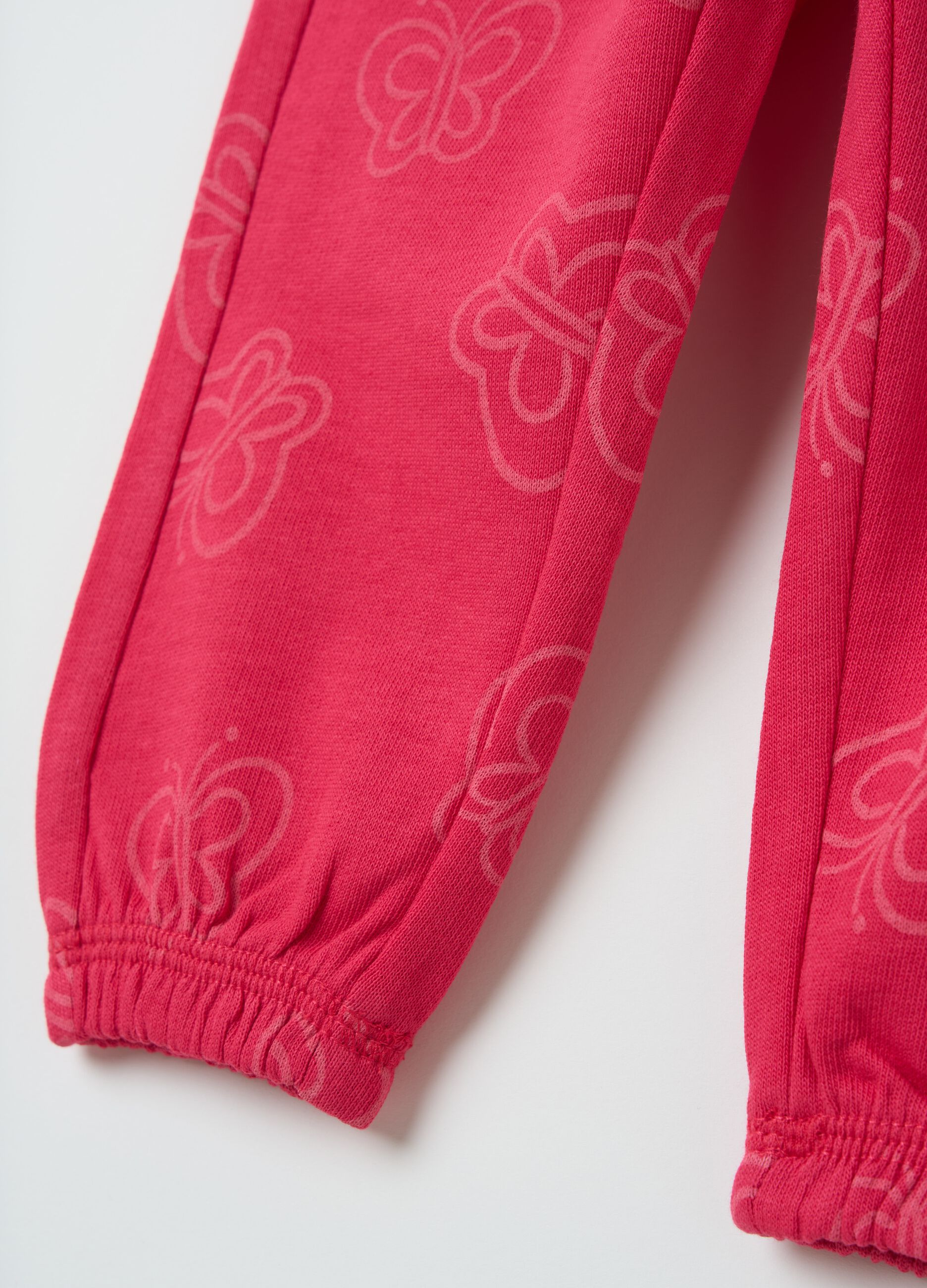 Joggers in cotone con profili elasticati e stampa 