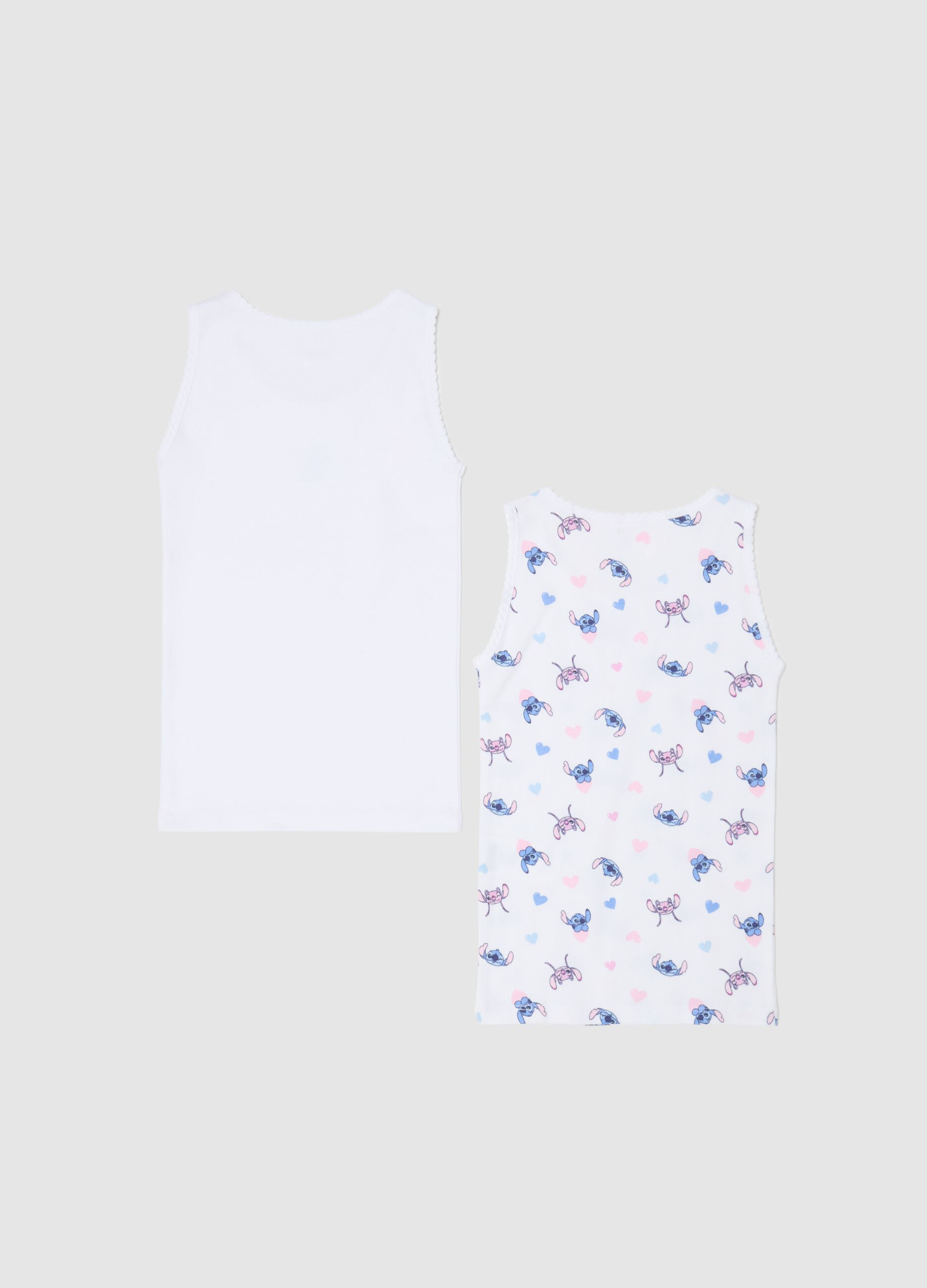 Bipack canotte con fiocchetto stampa Angie & Stitch