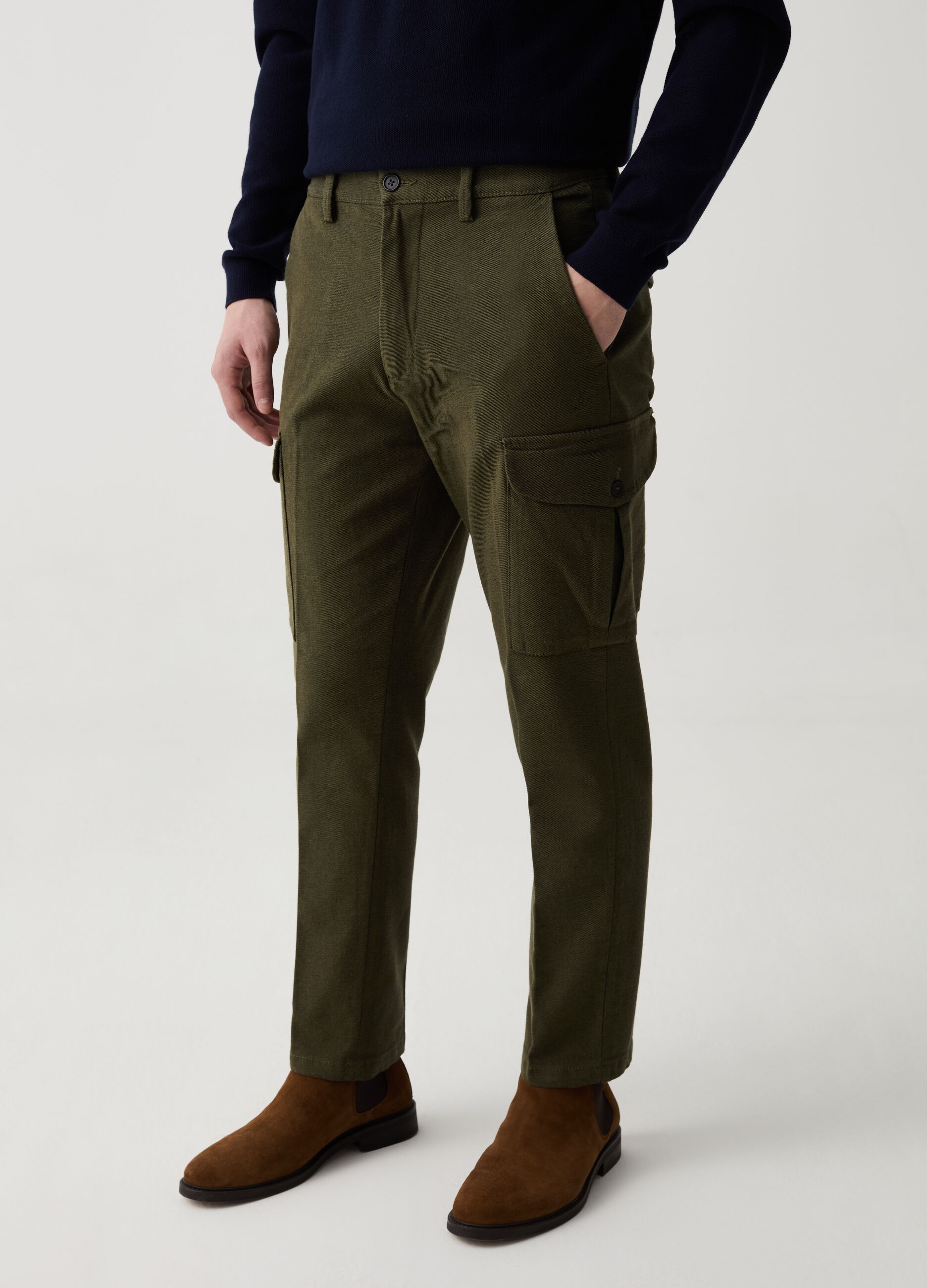 Pantalone cargo comfort fit in twill