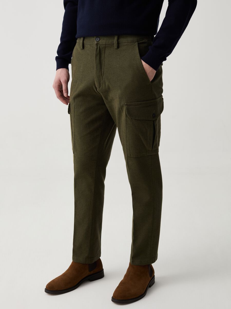 Pantalone cargo comfort fit in twill_1