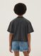 T-shirt in puro cotone grigia da ragazza oversize fit_1