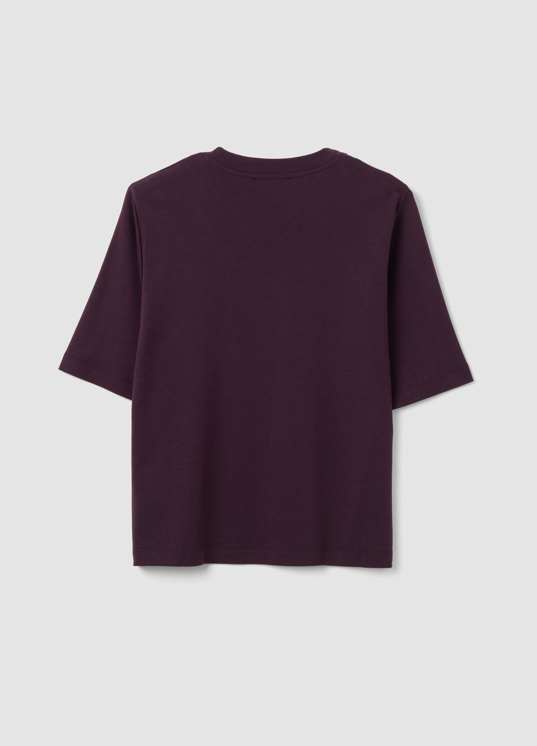 Purple boxy-fit T-shirt in a cotton-viscose blend