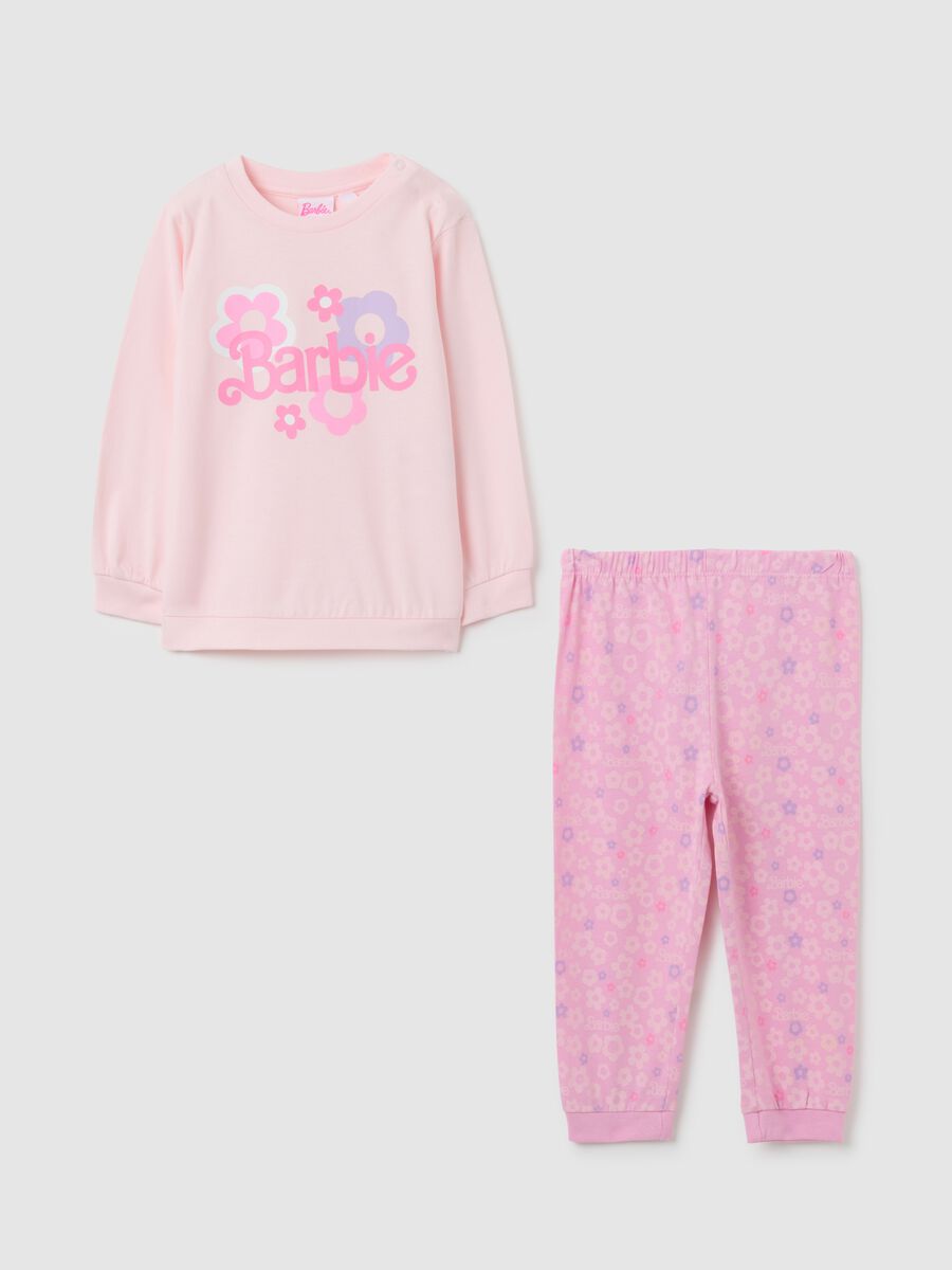 Pigiama da bambina in puro cotone rosa regular fit_0