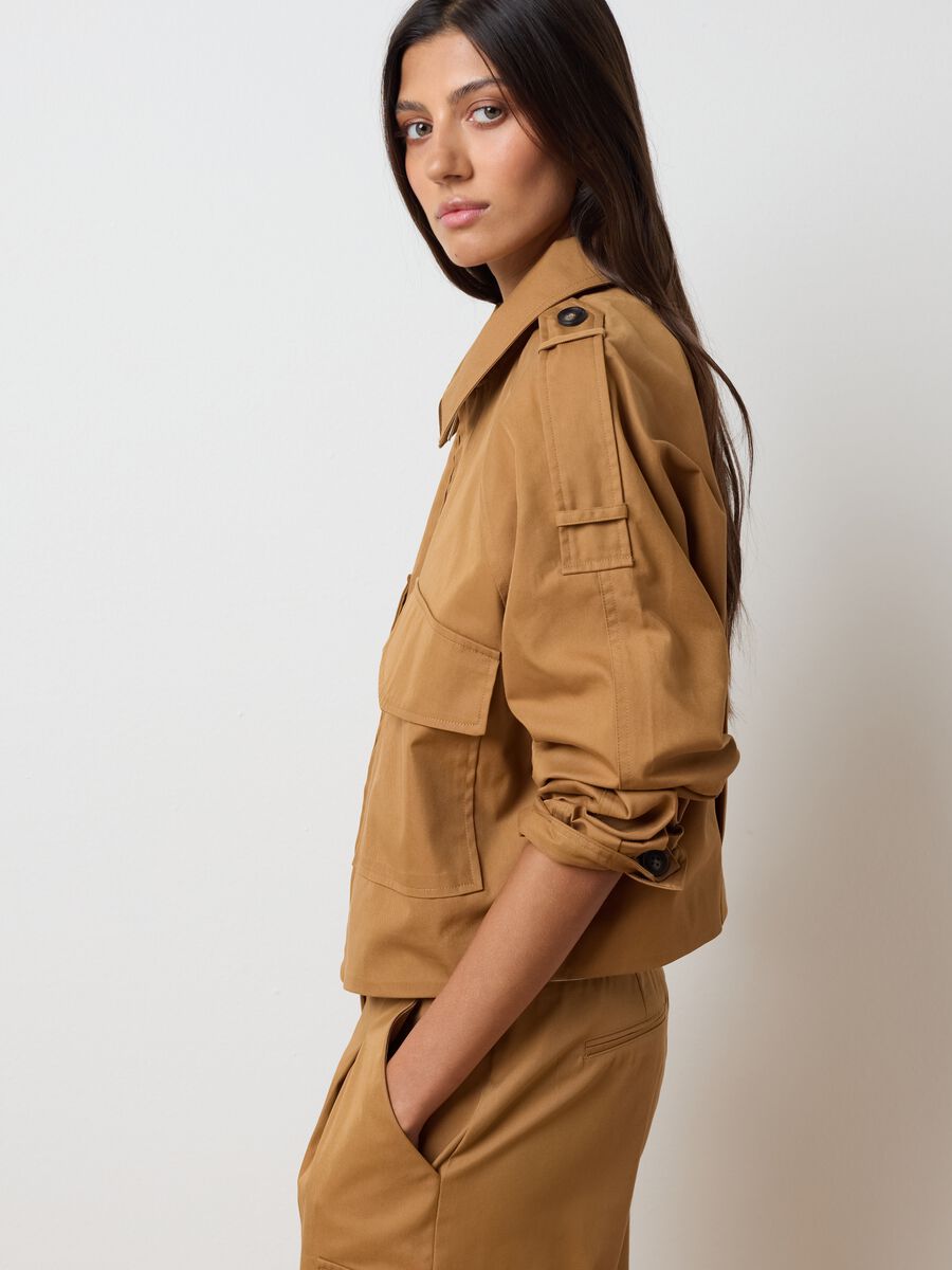 Giacca in misto cotone marrone regular fit_2