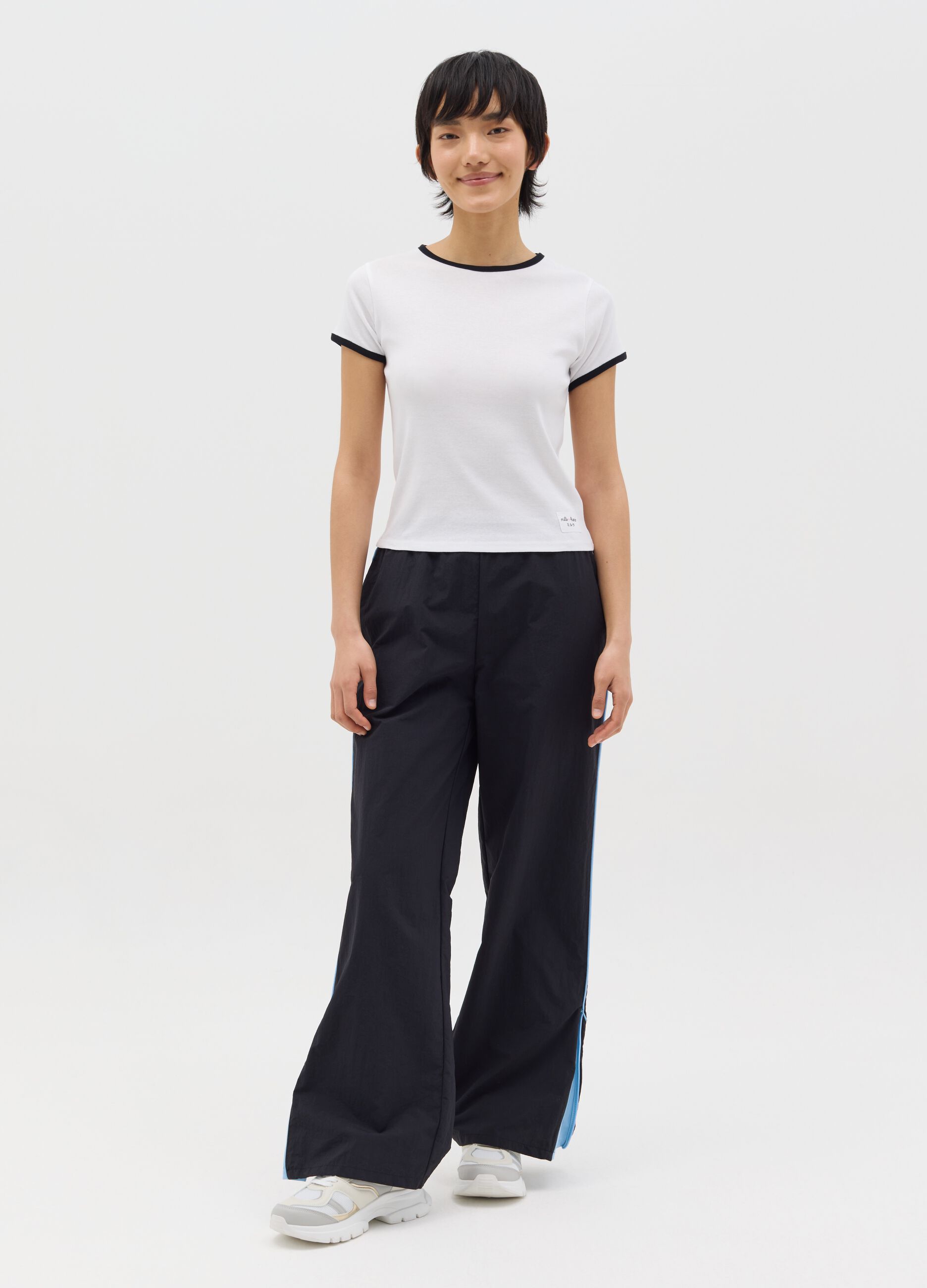 White slim-fit T-shirt in cotton