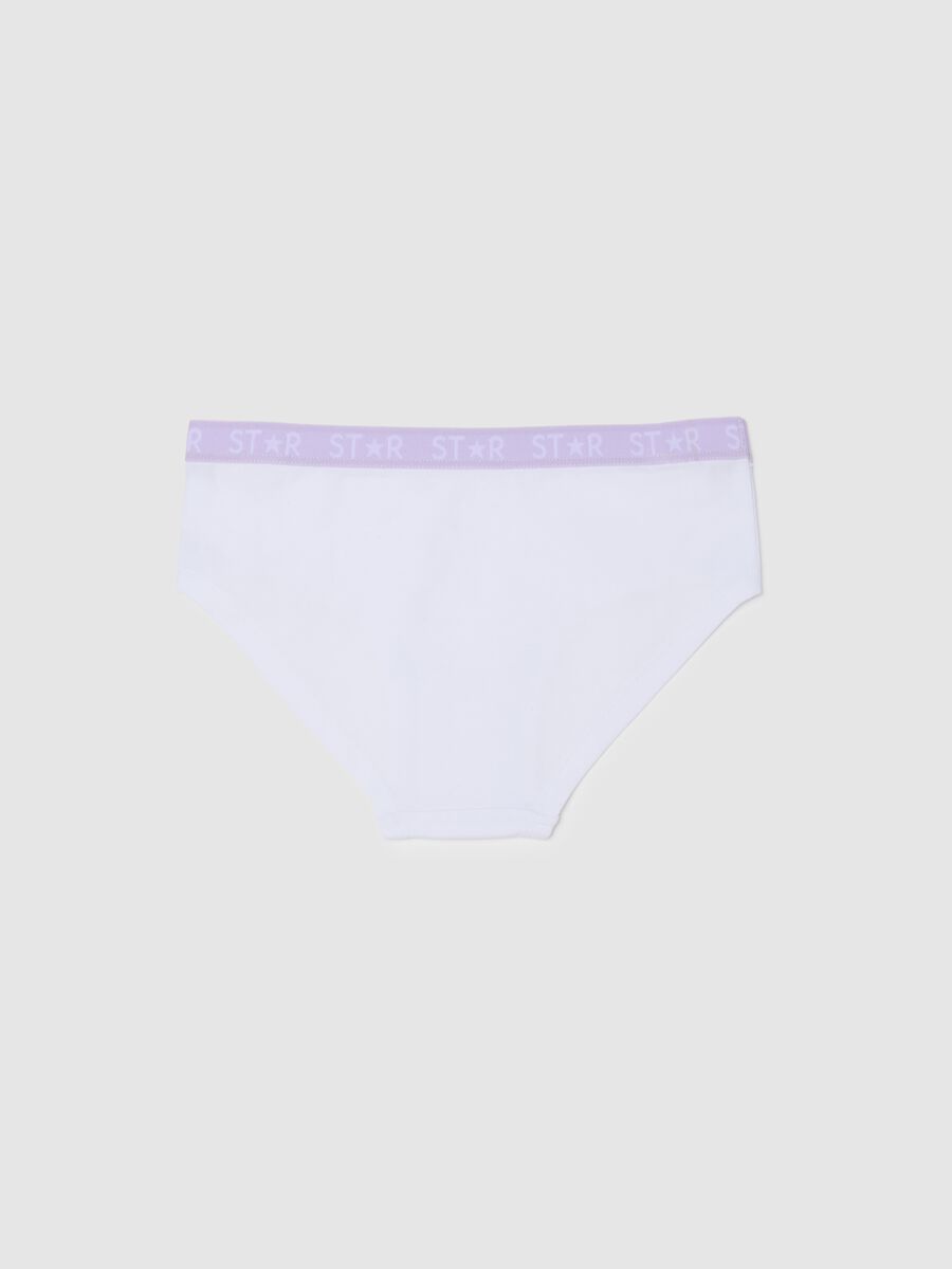 Mutandine in cotone elasticizzato bianche per bambina regular fit_1