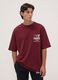 Red 100% cotton Miami Heat print T-shirt_0