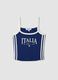 Tank top blu in cotone elasticizzato con scritta Italia regular fit_4