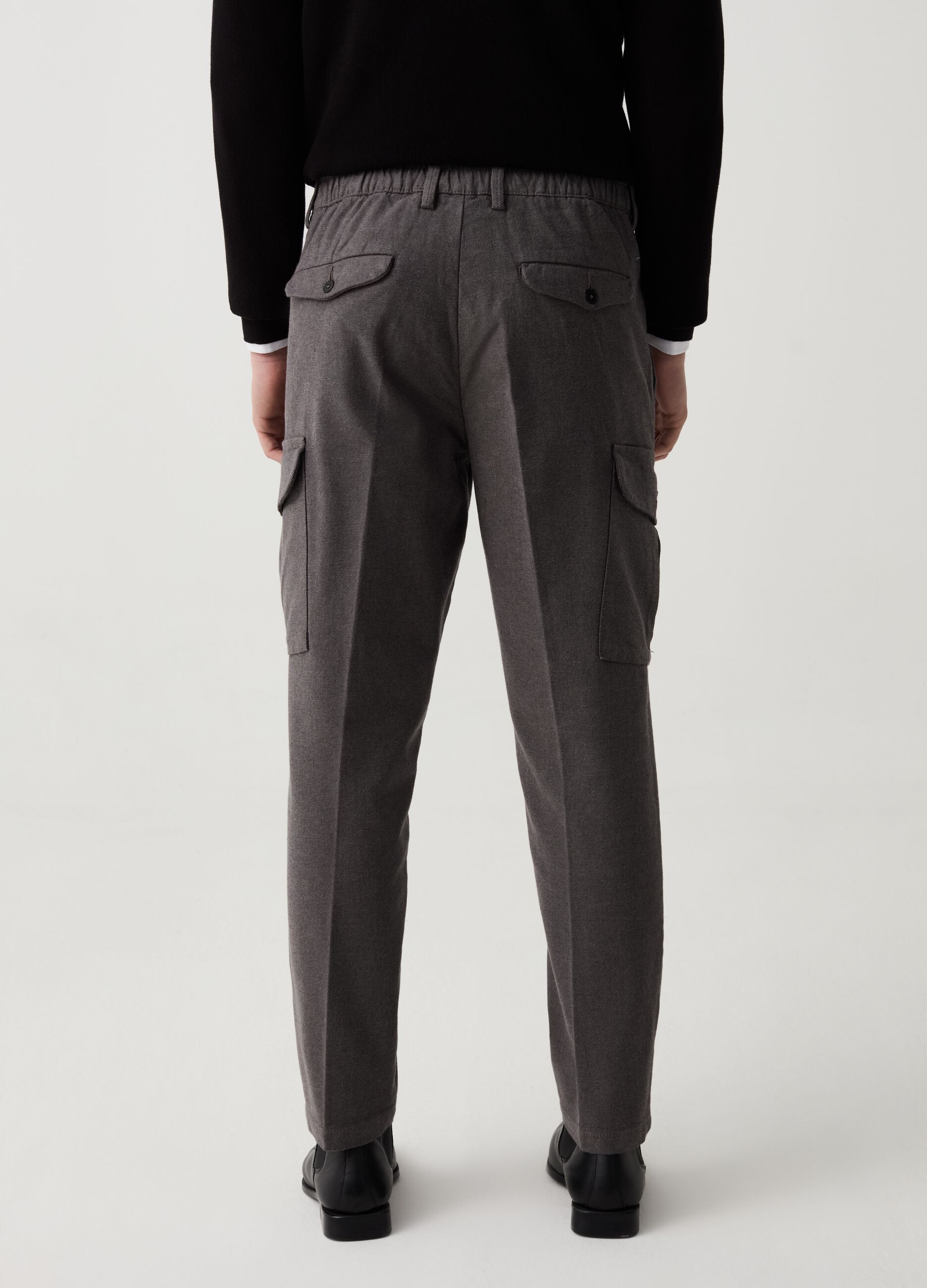 Comfort-fit cargo trousers in twill