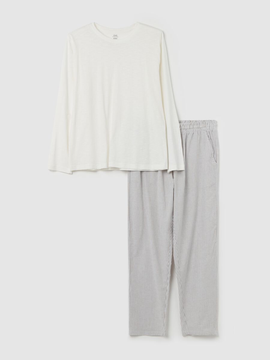Pigiama lungo con top in slub jersey_0