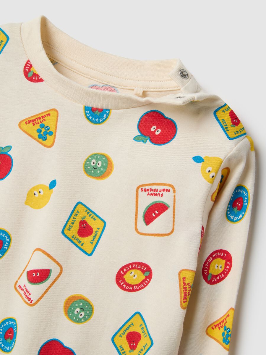 Multicolour newborn pyjamas in pure cotton regular fit with prints_2