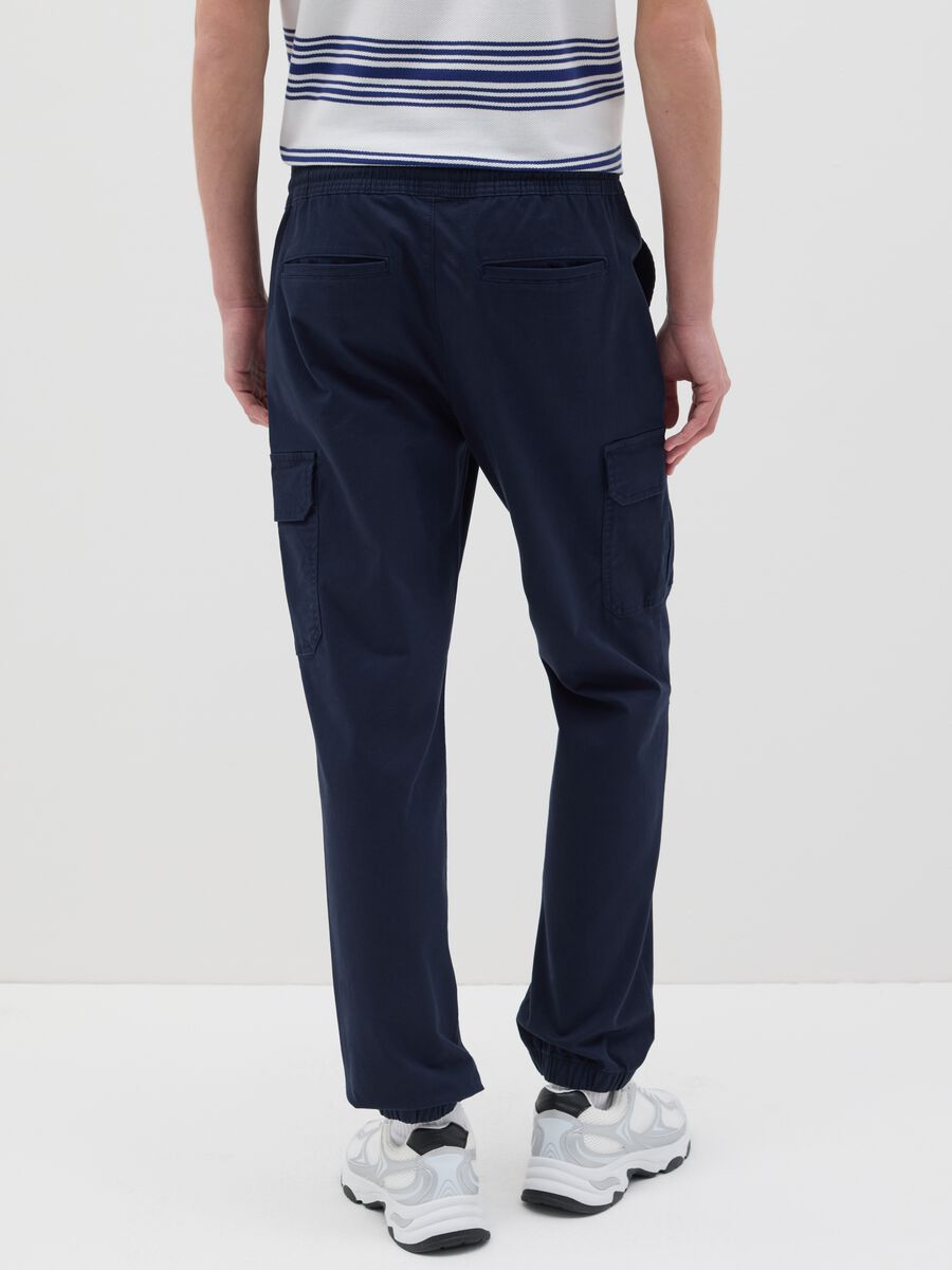 Blue cargo joggers with drawstring_2