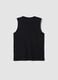 Black slogan vest top in pure cotton, oversized fit_1