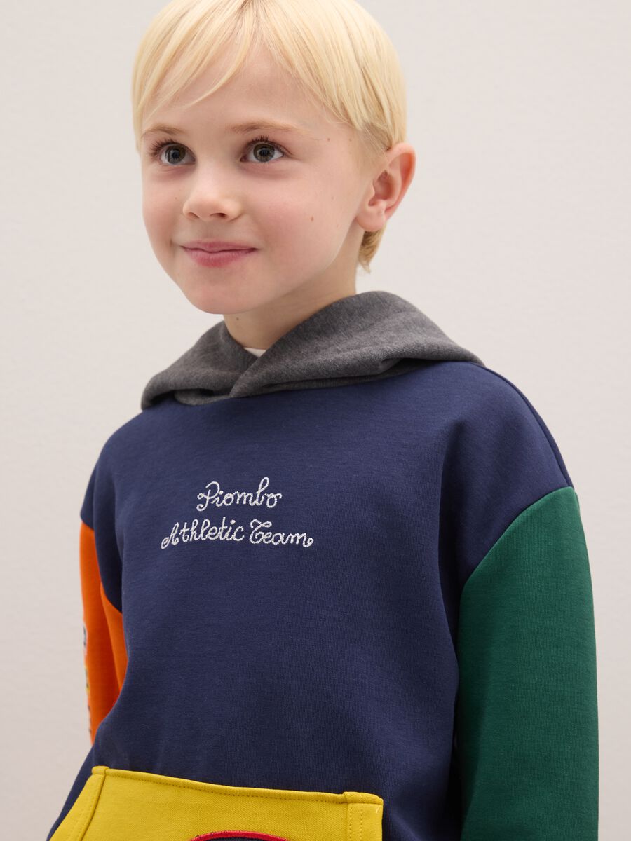 Felpa da bambino in misto cotone multicolor regular fit_2