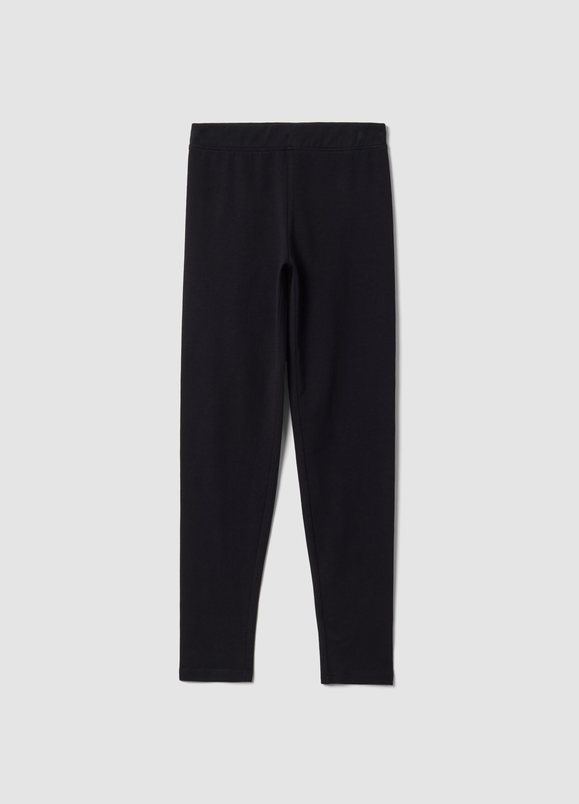 Leggings neri in cotone organico elasticizzato skinny fit per ragazza